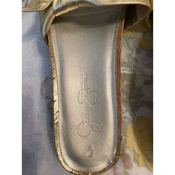 Jessica Simpson Gold Wedge Sandals Size 9 - Picture 6 of 7